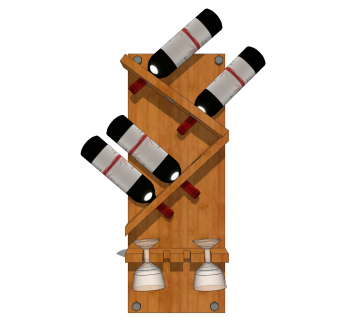 现代酒架草图大师模型，酒架su模型下载