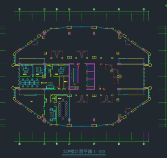 现代办公室CAD布置图全套，CAD施工图免费下载