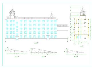 欧式社保局建筑结构效果图和CAD施工图全套