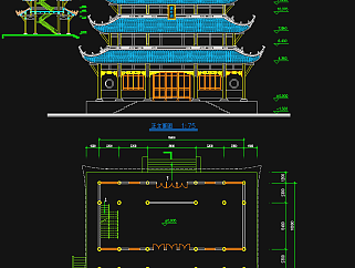寺庙<em>古建筑</em>CAD<em>施工图</em>，寺庙CAD建筑图纸下载
