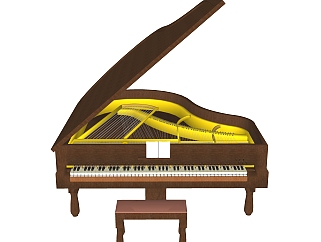 <em>现代钢琴</em>草图大师<em>模型</em>，钢琴SKB文件下载