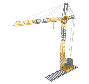 现代大型工用塔吊起重机草图大师模型，工业器材skp模型下载