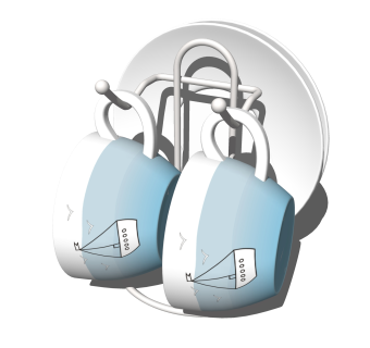 碟杯架草图大师模型，杯碟架SU模型下载