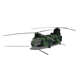 <em>美式</em>直升机免费su模型，直升机草图大师模型下载