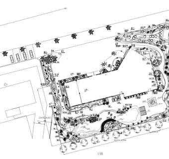 某居住区示范区样板房景观方案设计CAD施工图纸