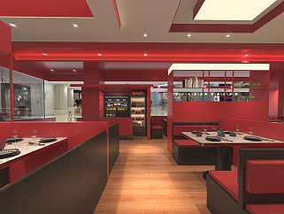现代餐厅商场餐饮湘菜馆施工图CAD图纸，餐厅cad设计图纸下载