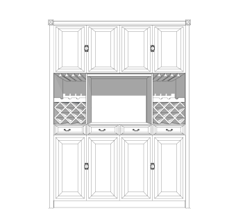 现代简约酒柜草图大师模型，酒柜sketchup模型下载