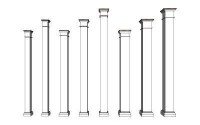 多力克罗马柱skp文件下载，罗马柱草图大师模型