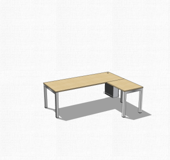 现代老板桌班台桌sketchup模型，老板桌su模型下载