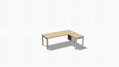 现代老板桌班台桌sketchup模型，老板桌su模型下载