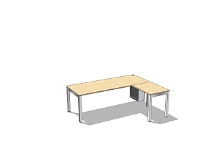 现代老板桌班台桌sketchup模型，老板桌su模型下载