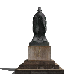 历史人物老子雕塑su模型,摆件草图大师模型下载