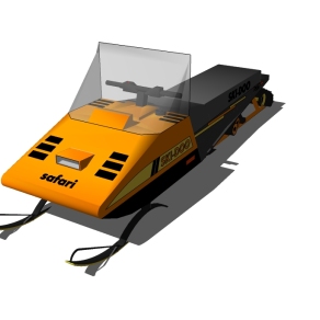 现代雪橇车草图大师模型，雪橇车sketchup模型