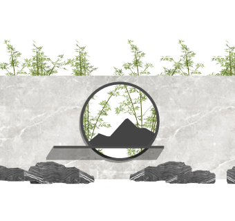 新中式景墙sketchup模型下载