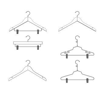 现代铁艺衣架草图大师模型,服装店衣架su模型下载