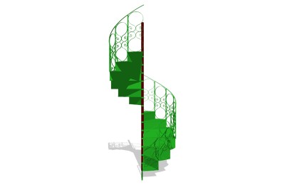 欧式铁艺螺旋楼梯草图大师模型，铁艺螺旋楼梯sketchup模型免费下载