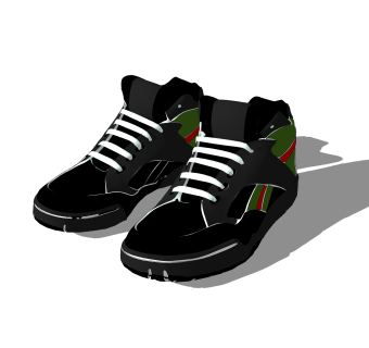 现代休闲运动鞋草图大师模型,服装店衣架su模型下载