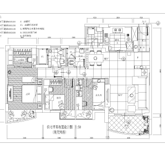 祥细家装户型图三居CAD施工图附完工照片套图，户型图CAD建筑图纸下载