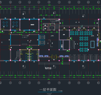 仿古会所酒店建筑CAD图纸，会所酒店CAD建筑图纸下载