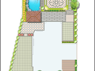 别墅庭院设计彩平图