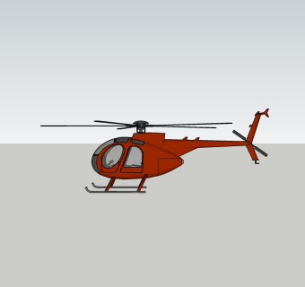 现代直升机草图大师模型，直升机sketchup模型