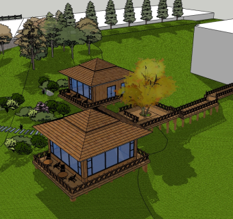 东南亚别墅su模型免费下载，sketchup别墅草图大师模型