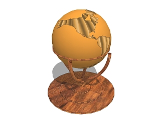地球仪草图大师模型，地球仪sketchup模型下载