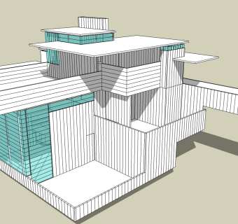 赖特作品别墅居住建筑草图大师模型下载