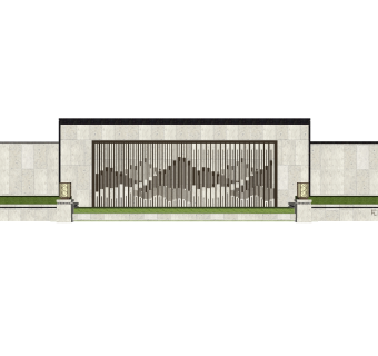新中式景墙sketchup模型下载
