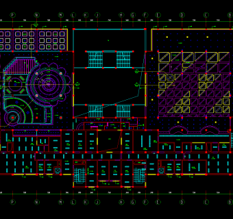 大学餐厅全套装修图，餐厅CAD图纸下载