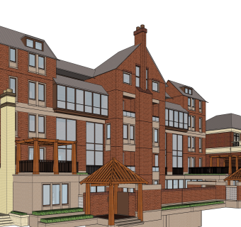 欧式连排别墅su模型方案下载，sketchup别墅草图大师模型