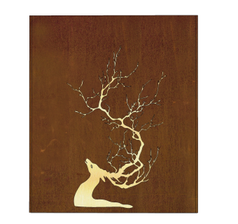 现代糜花鹿样式锈板su模型，锈板sketchup模型下载