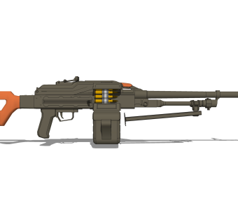 苏联RPD轻机枪su模型,苏联RPD轻机枪sketchup模型下载