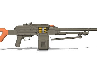 苏联RPD轻机枪su模型,苏联RPD轻机枪sketchup模型下载