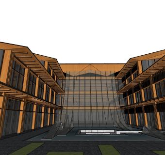 新中式翡翠山语示范区sketchup模型下载