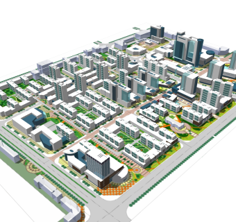 现代城市规划设计草图大师模型，城市规划设计sketchup模型免费下载