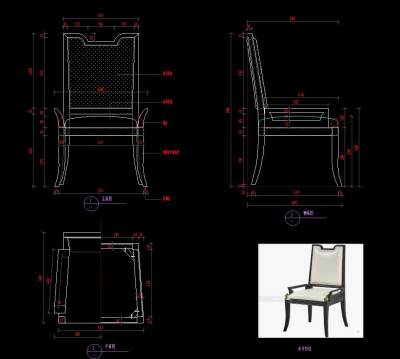 新中式家具椅子餐椅图库CAD图纸