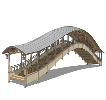 拱桥草图大师模型下载，sketchup拱桥模型分享