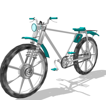 现代自行车免费su模型，自行车sketchup模型下载