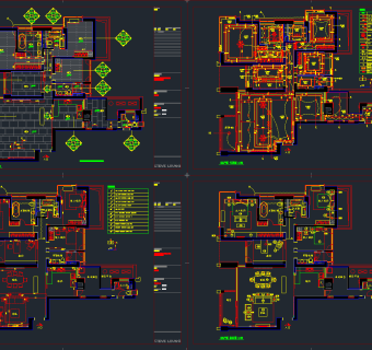 杭州钱塘新城D3样板房装饰CAD施工图，样板间CAD施工图纸下载