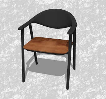 现代休闲椅sketchup模型，单人椅草图大师模型下载