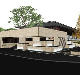 现代售楼处skb模型分享，售楼中心SU模型下载