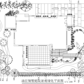 汤臣别墅庭院景观设计CAD施工图