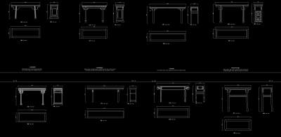 中式案桌类平立面合集施工图CAD图纸
