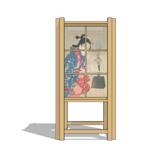 日式落地灯草图大师模型，落地灯skb模型分享