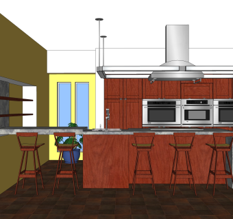 美式橱柜sketchup模型，橱柜草图大师模型下载