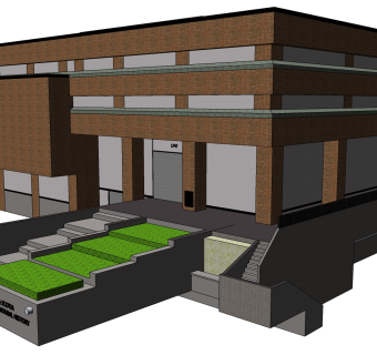 现代博物馆草图大师模型，博物馆SU模型下载