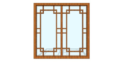 古代窗SU模型下载，窗户skb模型分享