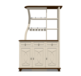 欧式酒柜草图大师模型，酒柜sketchup模型下载