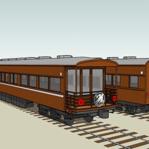 欧式复古火车车厢草图大师模型，火车sketchup模型
